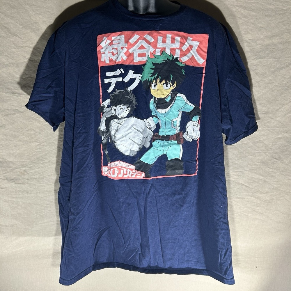 My Hero Academia Deku Graphic T-Shirt Dark Blue XXL